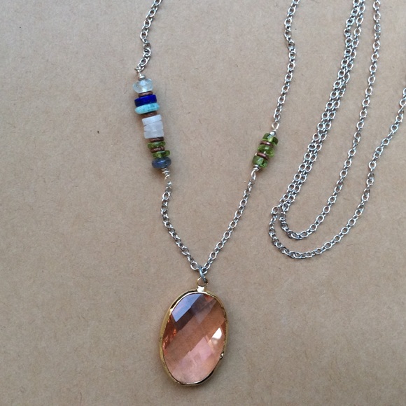 Handcrafted Sundance charm Silver Multi Gemstones Necklace 30”L new - Picture 13 of 16